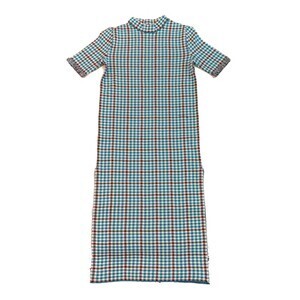 TAN CHECKERED DRESS