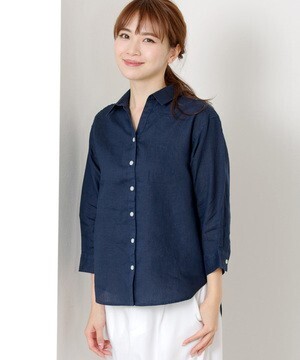 MEW’S REFINED CLOTHES 洗えるフレンチリネンシャツ7分
