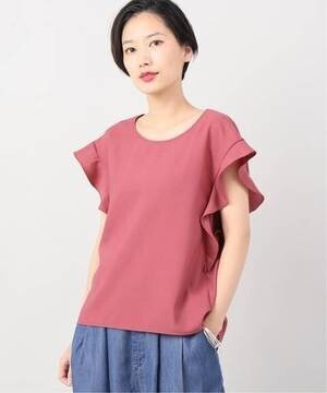 B.C STOCK リネンライクラッフルブラウス