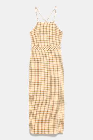 ZARA ラスティックチェック柄ワンピース