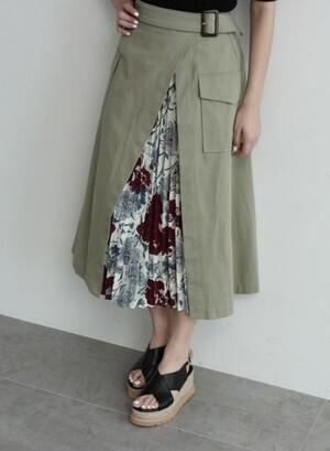 OZOC スリットプリーツスカート