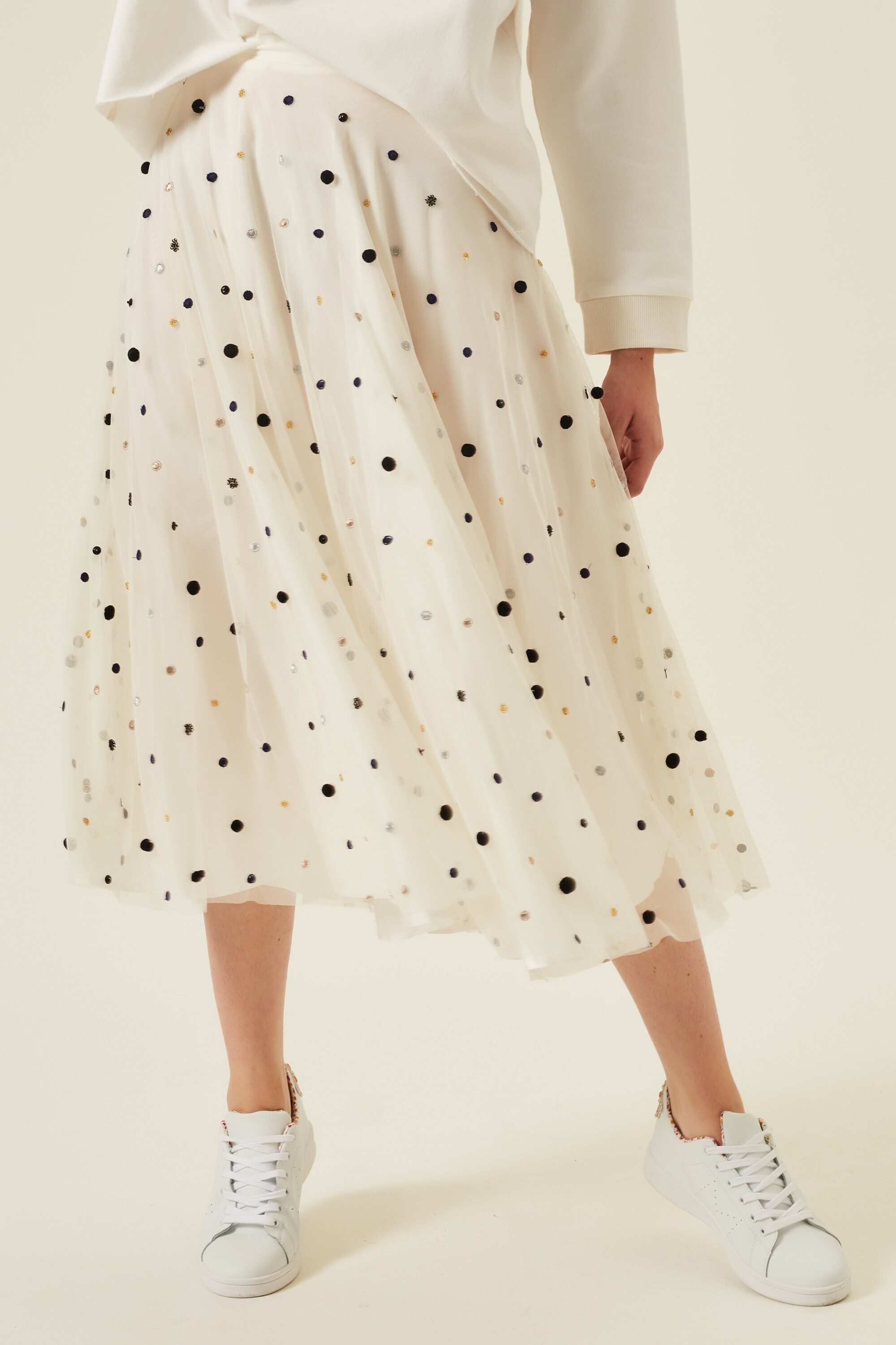 Manoush Color Dots lily mid-length skirt