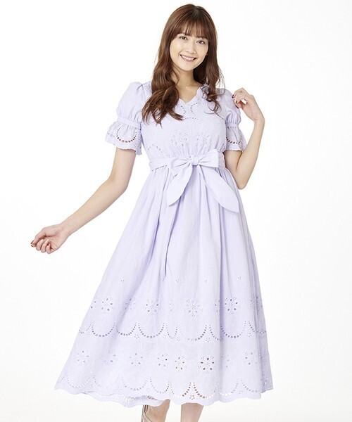 PATTERN fiona ウエストマーク シシュウマキシワンピース