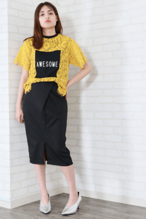 &g’aime ベルト付きラップスカート(988-62621)
