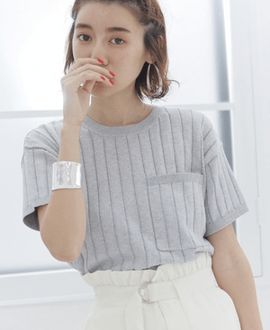 LADYMADE ワイドリブラメニットプルオーバー