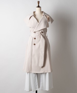 la belle Etude 【Belle Vintage】ノースリーブシフォンドッキングトレンチコート