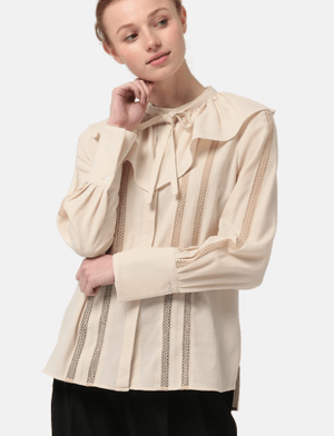 Aquascutum コットンフリルブラウス