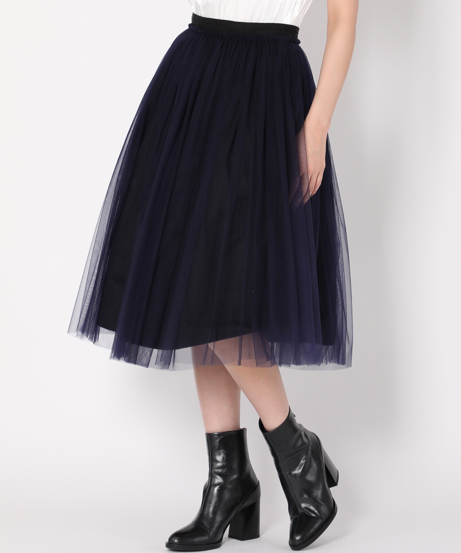 LANVIN en Bleu チュールフレアスカート
