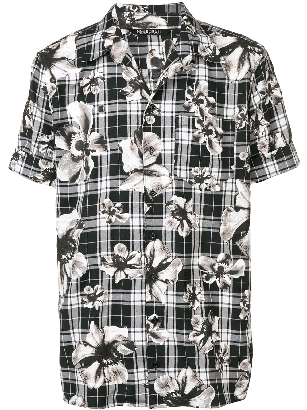 NEIL BARRETT mixed print shirt