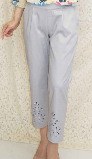 Arte Soie Lux 刺繍ストレッチパンツ