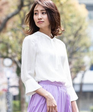 ketty 風通ストライプボウタイブラウス