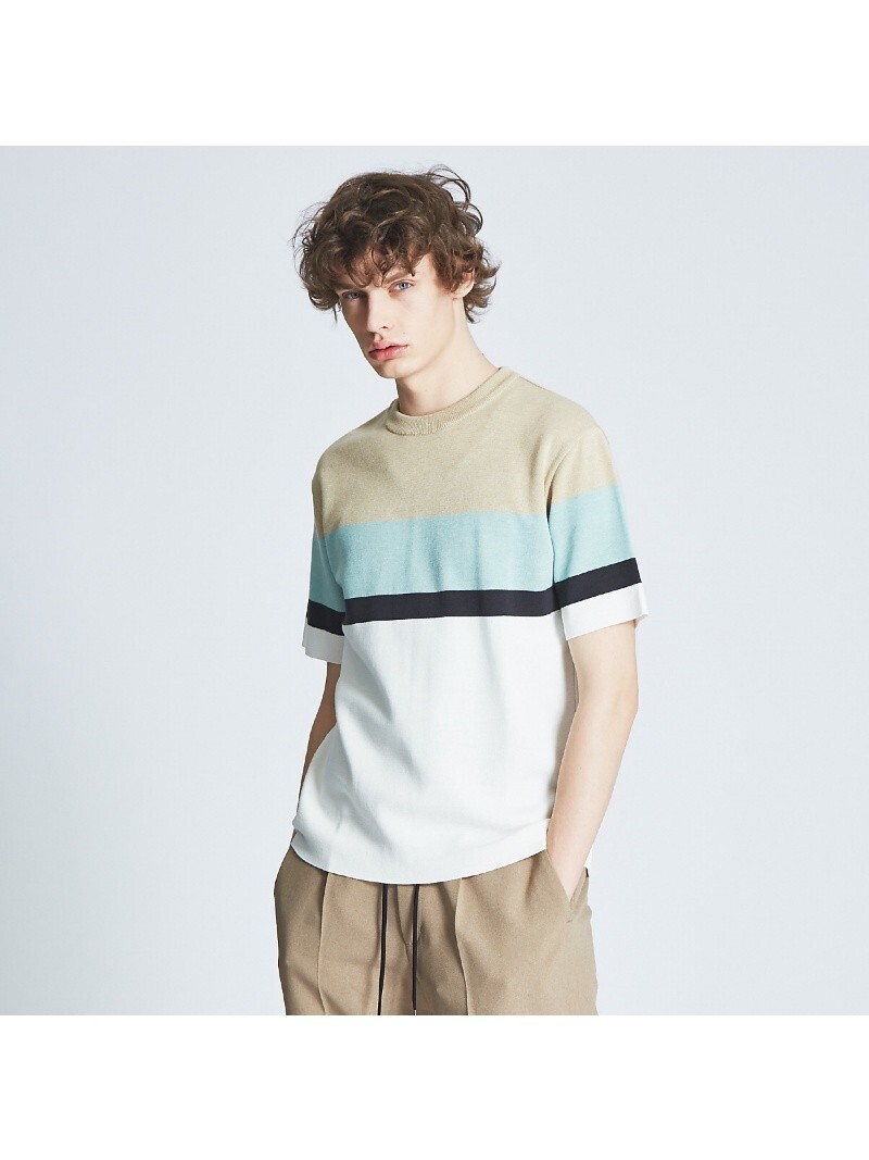 ABAHOUSE ミラノリブラインニットTシャツ
