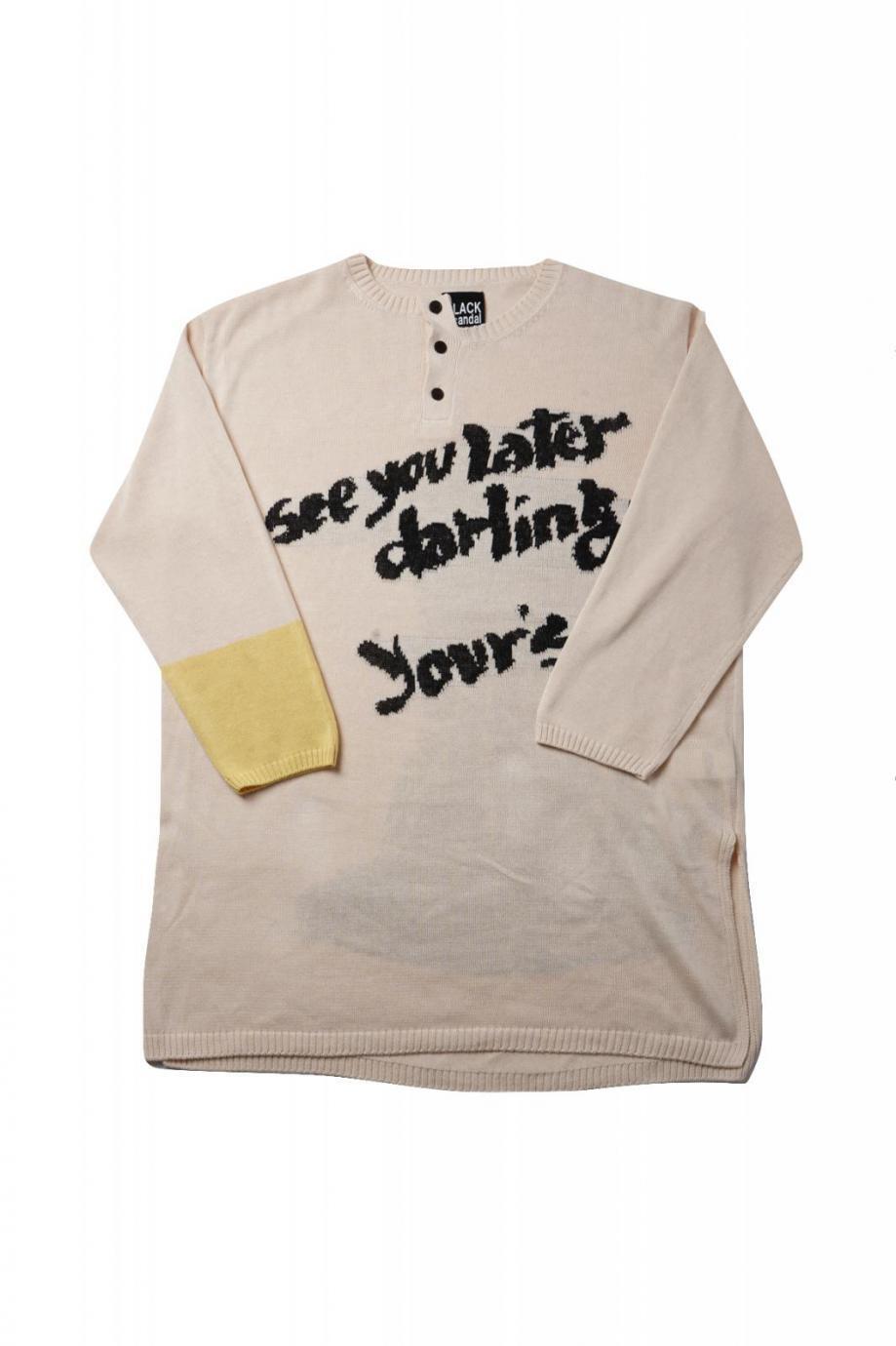 Yohji Yamamoto ASAKURA Henley Neck Jacquard Knit
