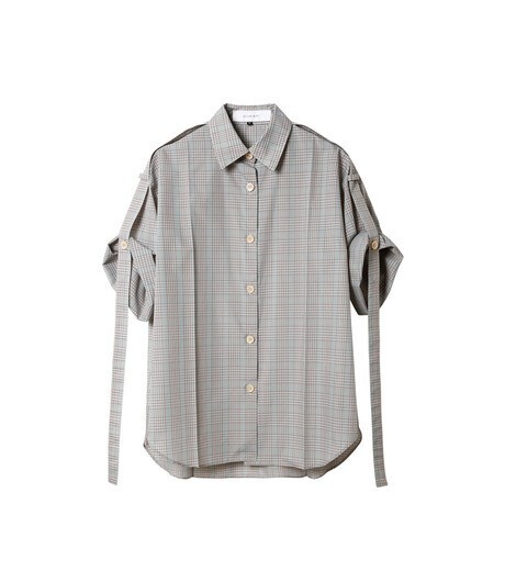 LE CIEL BLEU Woven Check Short Sleeve Shirt