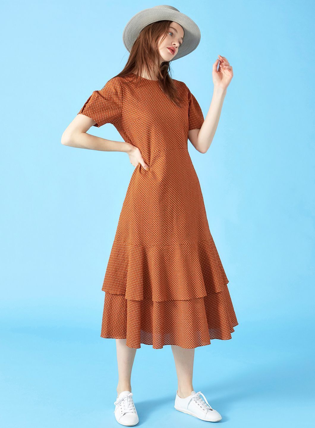 COEL Back Schoen Dot Tiered Dress