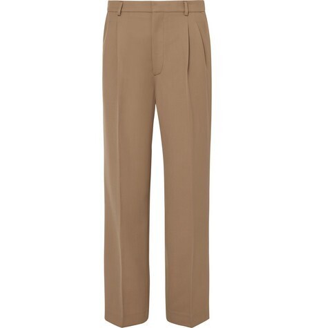 CMMN SWDN Jay Pleated Twill Trousers in Sand