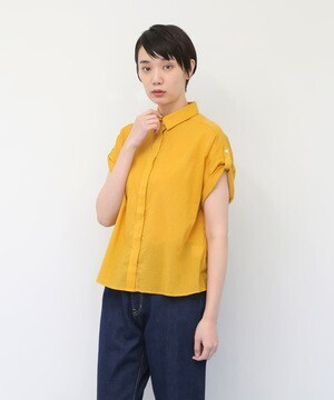conges payes ADIEU TRISTESSE コットンボイルロールアップスリーブブラウス