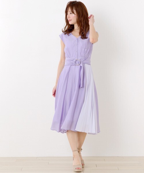 MISCH MASCH アシメプリーツシャツワンピース
