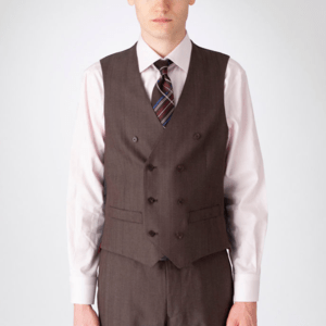 BLACK LABEL CRESTBRIDGE 【店舗限定】シャンブレーブラウンヘリンボーンスリーピーススーツ