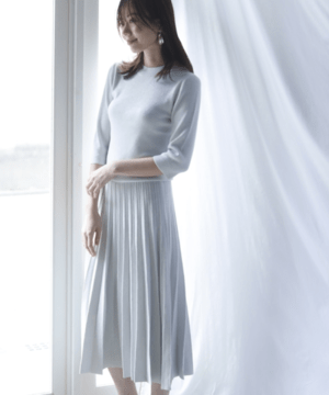 M.deux 【612-1061086】(セットアップ対応商品)【WEB限定】ラメプリーツスカート