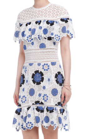 Sea New York ラッフル フローラルクロッシェ ドレス
