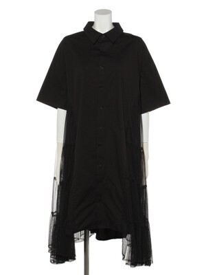 Candy Stripper SIDE TULLE SWICHED シャツワンピース
