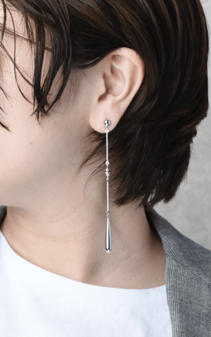 GOLDY 1180806 A ロングストローク メタル ピアス シルバー