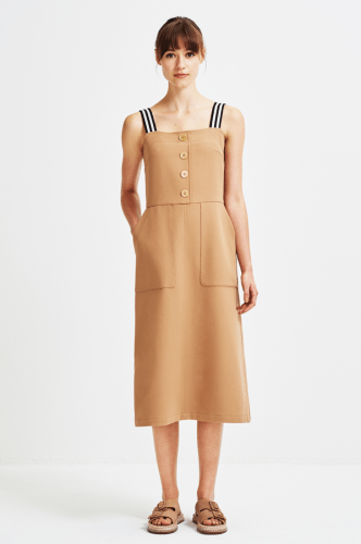 BORDERS at BALCONY STRAPPED DRESS
