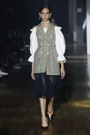 ADEAM Ruched Parachute Shirt Dress