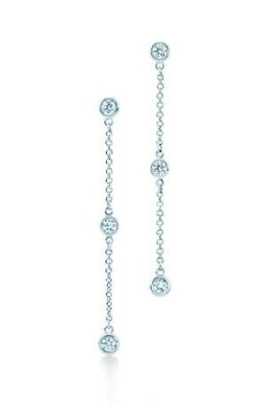 TIFFANY & Co. エルサ・ペレッティ ダイヤモンド バイ ザ ヤード ドロップ ピアス プラチナ