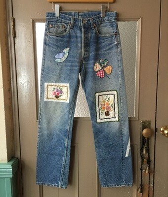花とギター 501 REMAKE PANTS with PICTURES