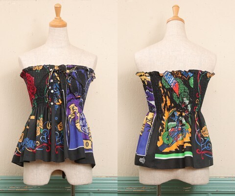 花とギター SHIRRING TUBE TOP -BANNDANA-