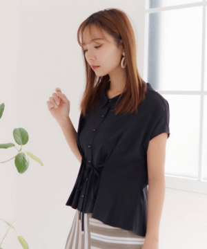 LADYMADE フレンチスリーブフレアブラウス