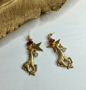 Brooklyn Charm アゲート×キリンスターキャッチピアス(4780J0138)