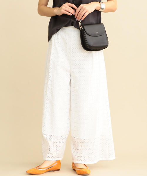 BEAUTY&YOUTH UNITED ARROWS BY∴ カットワークレースワイドパンツ -手洗い可能- о