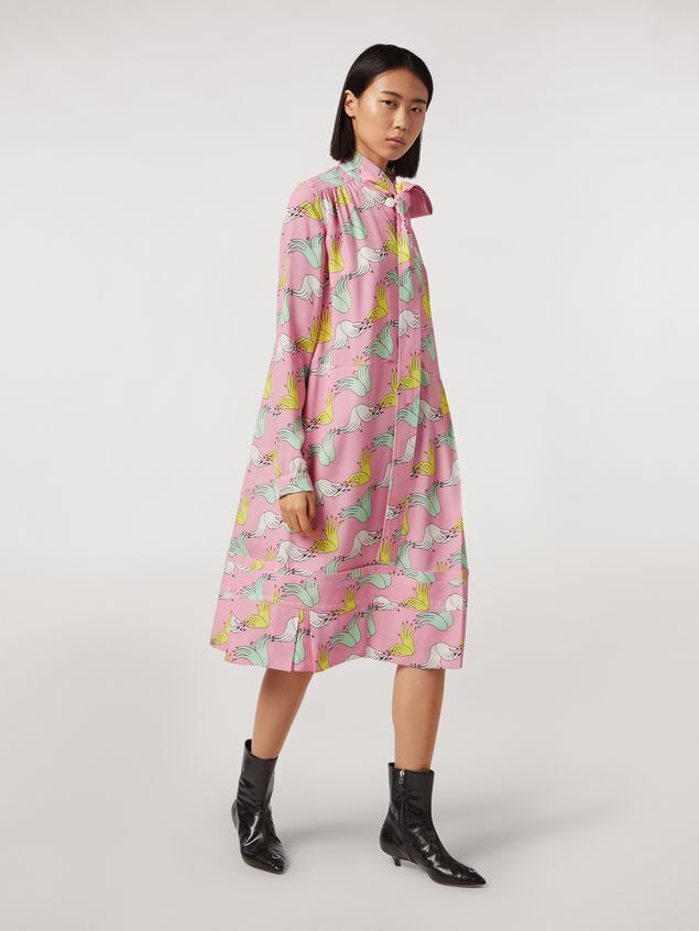 MARNI レーヨンサブレ ドレス PRELUDEプリント BY BRUNO BOZZETTO