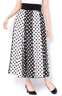 And Couture ドットミックスロングスカート
