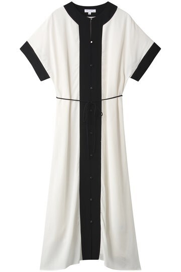 EQUIPMENT CLAUDINE DRESS バイカラーレーヨンドレス