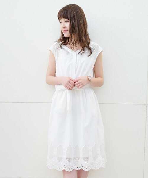 LAISSE PASSE Shabbyｴﾝﾌﾞﾛｲﾀﾞﾘｰワンピース