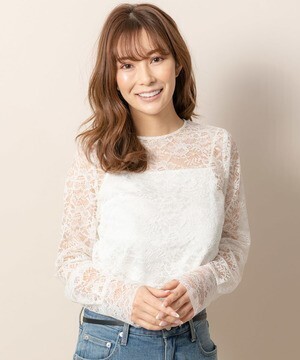 TONAL レースプルオーバーブラウス