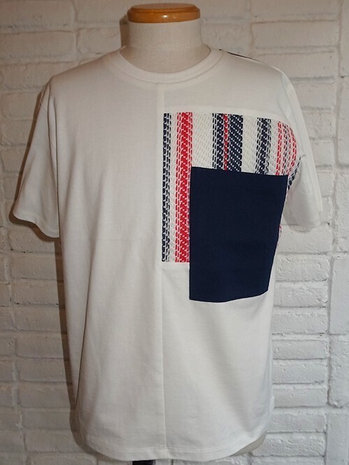 COOHEM SUMMER STRIPE TWEED T-SHIRT