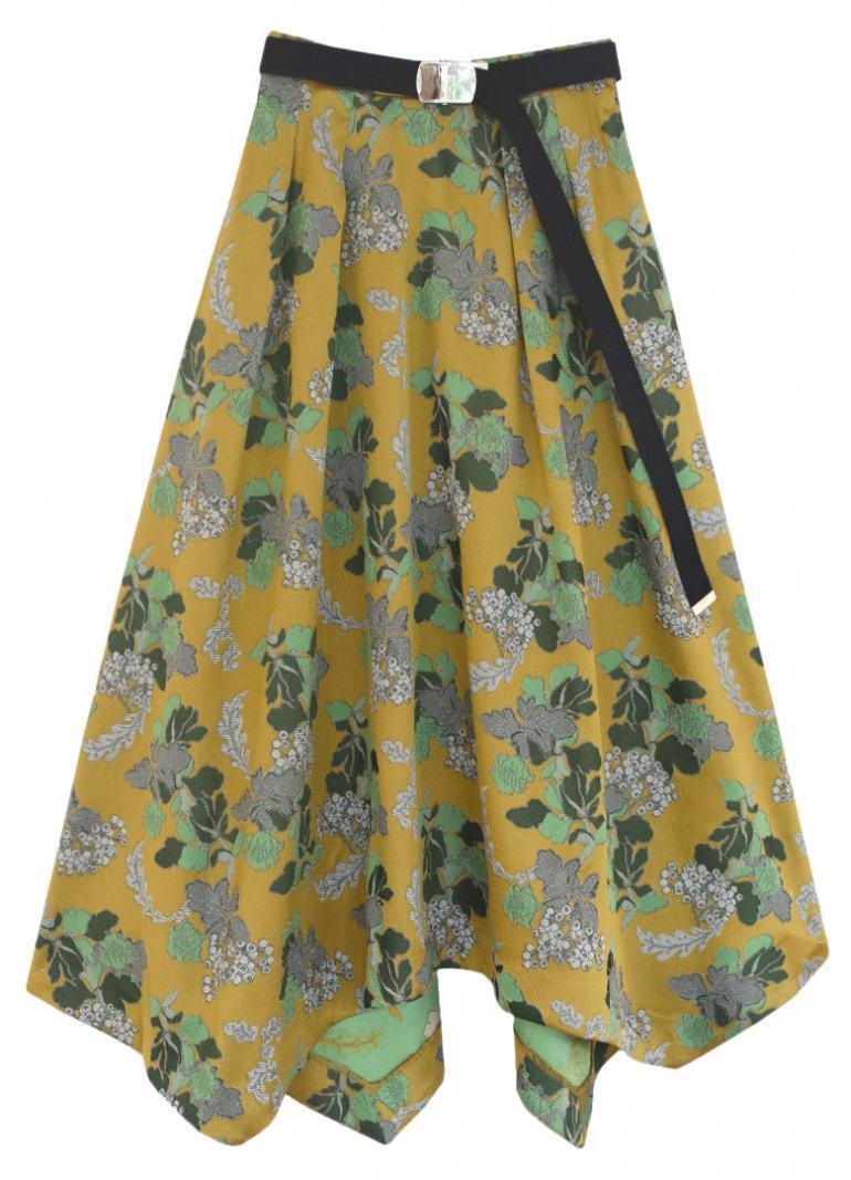 AMERI VINTAGE BERRY JACQUARD BELT SKIRT