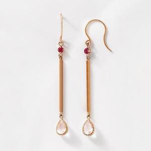 TAKE-UP 【Beach Vacation】K10・K18 ルビー シズクユレバーワイヤーピアス(PG)