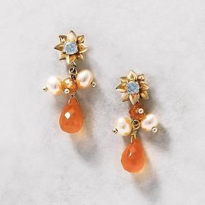 TAKE-UP 【Beach Vacation】K10・K18 カーネリアン サンフラワーピアス