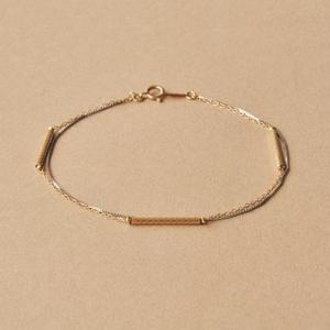 TAKE-UP K10 2カラーミックス カットパイプ 2連ブレスレット