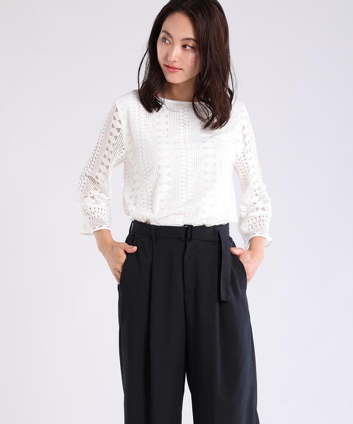 7-IDconcept ラッセルレースカットソー