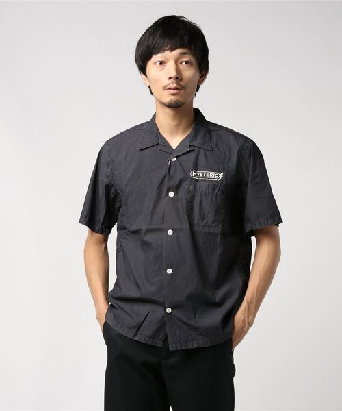 HYSTERIC GLAMOUR ELECTRONIC SERVICE pt 半袖オープンカラーシャツ