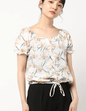 DaTuRa シフォンフラワートップス
