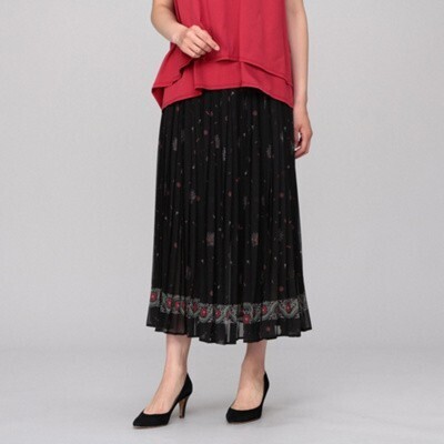 08sircus Flower print pleated skirt
