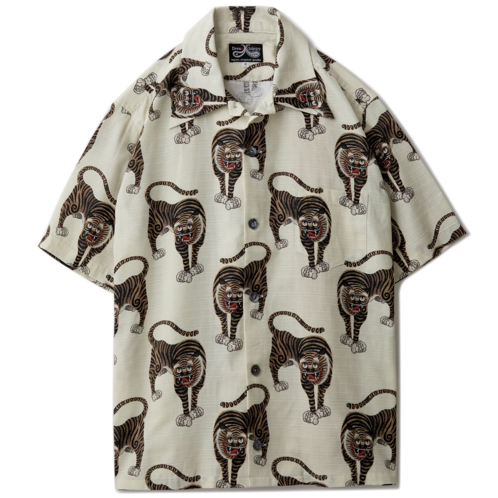 DRESS HIPPY TIGER S/S HAWAIIAN SHIRT (NATURAL)